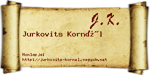 Jurkovits Kornél névjegykártya